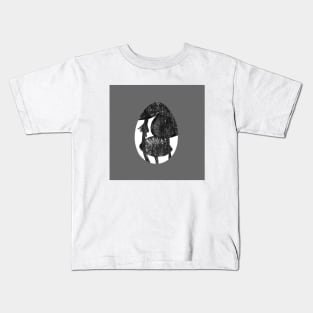 Easter egg - abstract  print with stains, strokes isolated on grey background. Monochrome Scandy watercolor. Design for background, cover and packaging, Easter and food illustration, greeting card. Kids T-Shirt